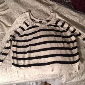 Free people white and black striped sweater